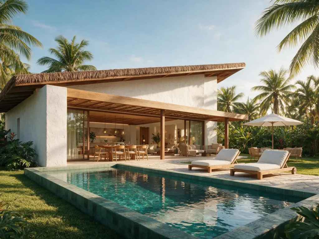 Casa com piscina privativa e jardim no condomínio Patacho Eco Residence, Praia do Patacho, Porto de Pedras